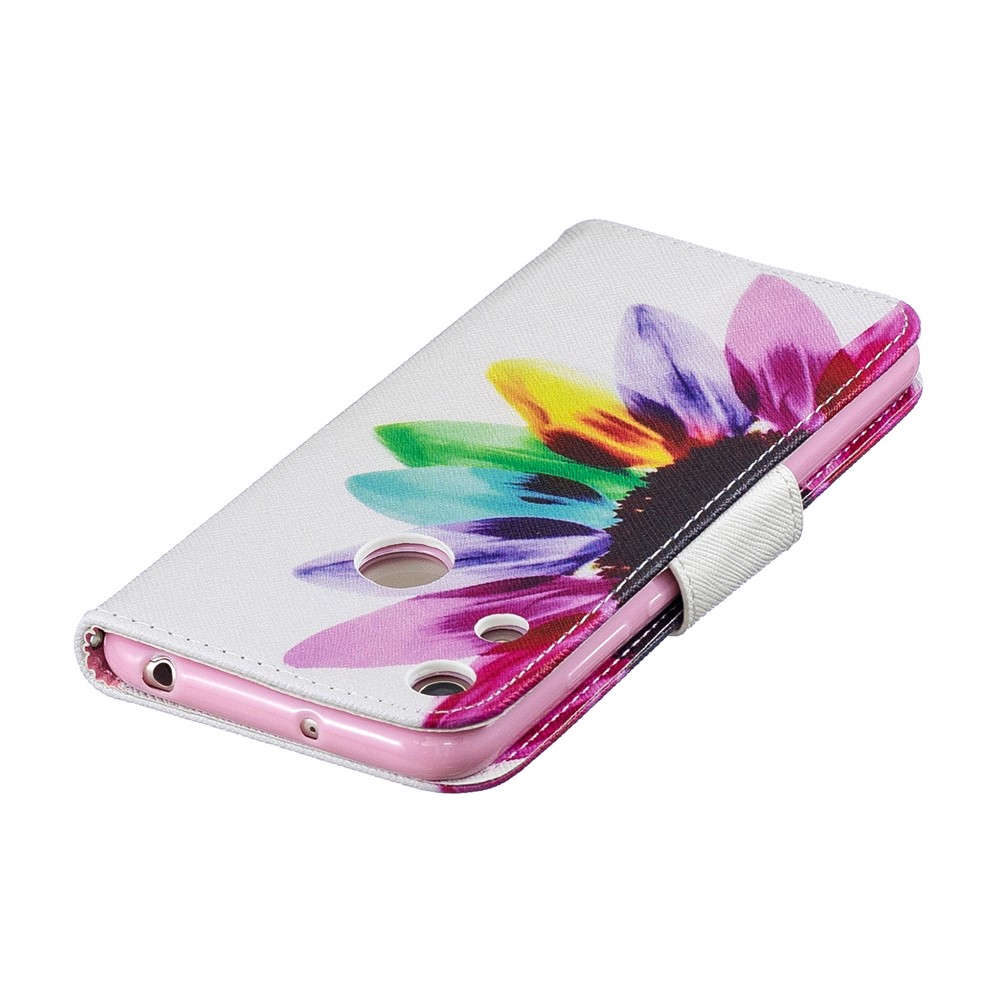 Pattern Printing PU Leather Flip Cover for Huawei Honor 8A - Petals Pattern-7
