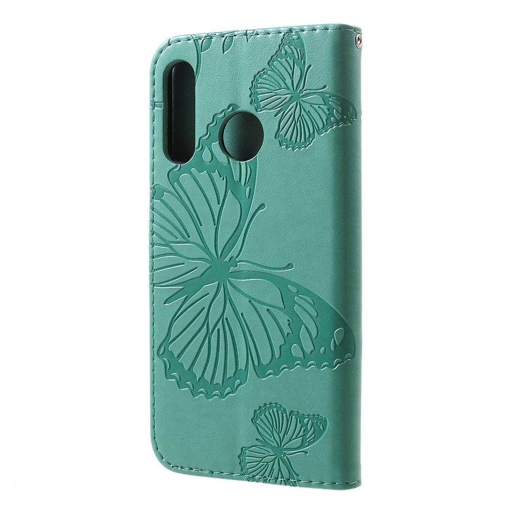 KT Imprimindo a Série de Flores de Borboleta de Borboleta de Impressão de Borboleta Para a Huawei P30 Lite - Ciano