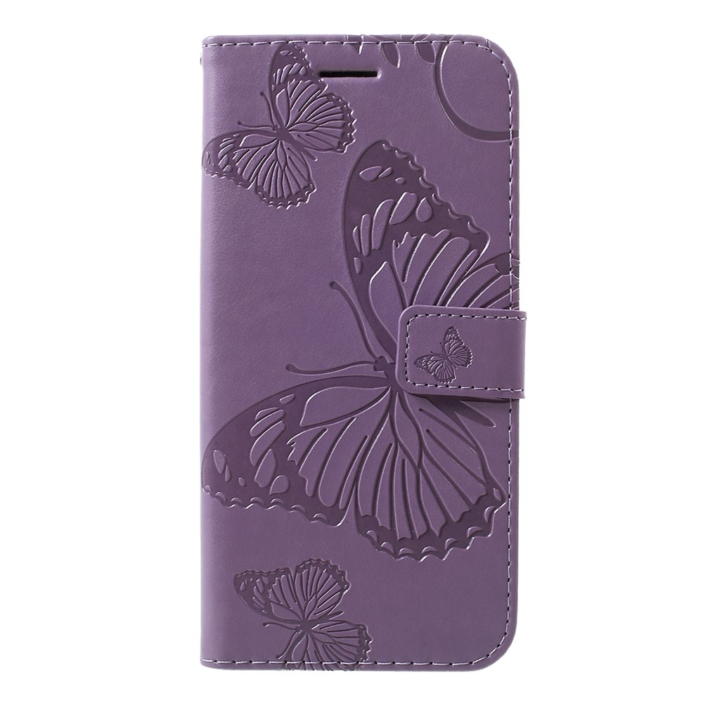 KT Imprimindo a Série de Flores de Borboleta de Borboleta de Impressão de Borboleta Para a Huawei P30 Lite - Roxo