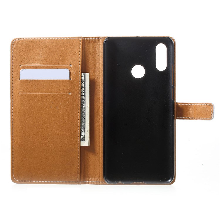 Pattern Printing Leather Wallet Case for Huawei P Smart (2019) - Damask Flower-4