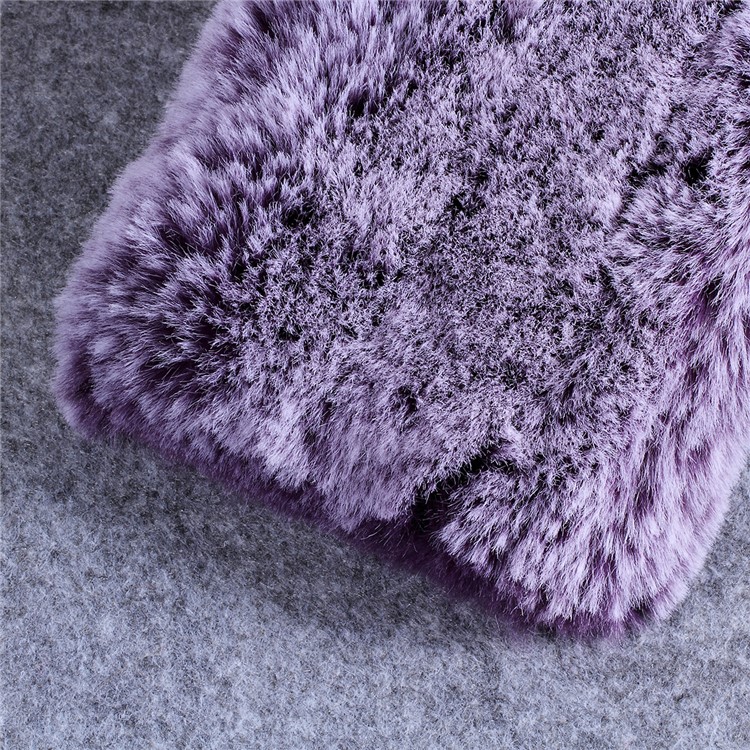 Soft Fur Coated Rhinestone TPU Back Case for Huawei P30 Pro - Puple-3