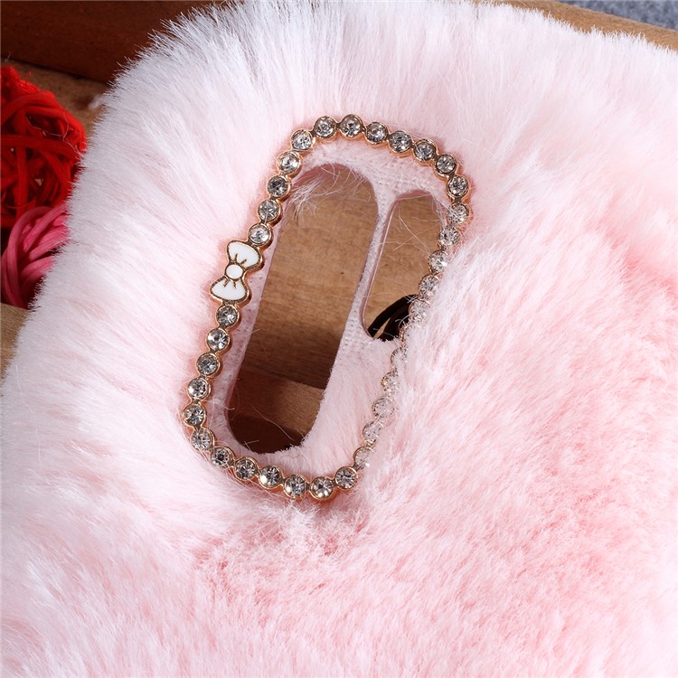 Soft Fur Coated Rhinestone TPU Back Case for Huawei P30 Pro - Pink-2