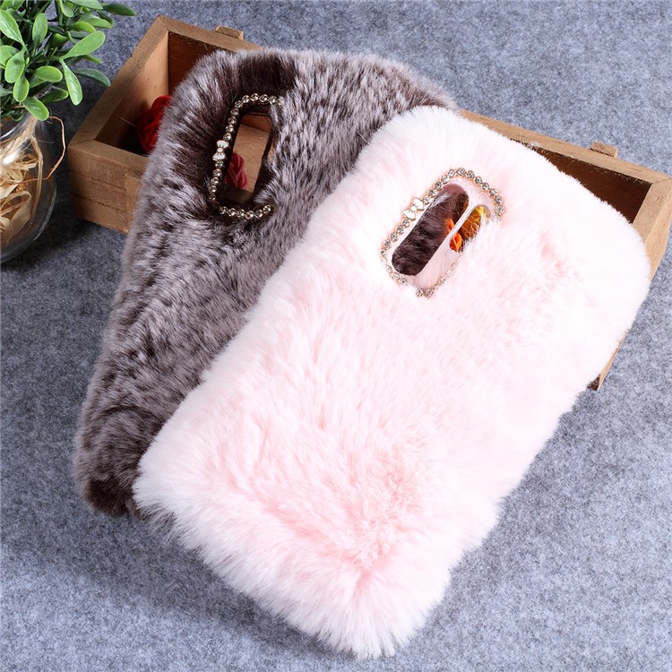 Soft Fur Coated Rhinestone TPU Back Case for Huawei P30 Pro - Pink-4