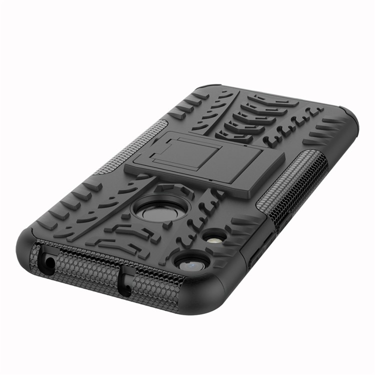 Anti-slip PC + TPU Hybrid Case with Kickstand for Huawei Honor 8A / Y6 (2019, with Fingerprint Sensor) / Y6 Prime (2019) - Black-6