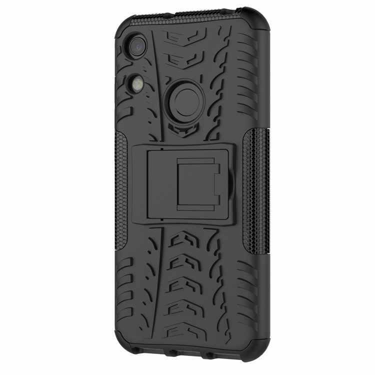 Anti-slip PC + TPU Hybrid Case with Kickstand for Huawei Honor 8A / Y6 (2019, with Fingerprint Sensor) / Y6 Prime (2019) - Black-7
