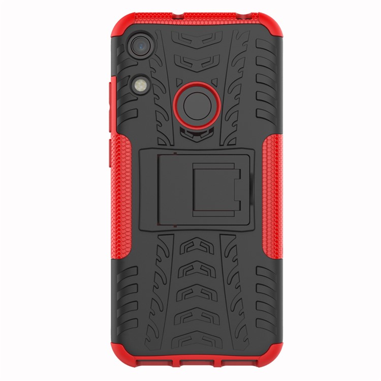 Anti-slip PC + TPU Hybrid Case with Kickstand for Huawei Honor 8A / Y6 (2019, with Fingerprint Sensor) / Y6 Prime (2019) - Red-2