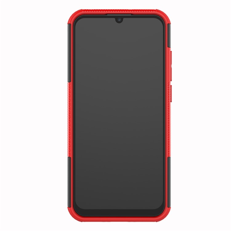 Anti-slip PC + TPU Hybrid Case with Kickstand for Huawei Honor 8A / Y6 (2019, with Fingerprint Sensor) / Y6 Prime (2019) - Red-3