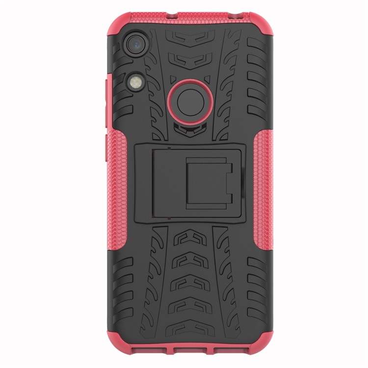 Anti-slip PC + TPU Hybrid Case with Kickstand for Huawei Honor 8A / Y6 (2019, with Fingerprint Sensor) / Y6 Prime (2019) - Rose-2