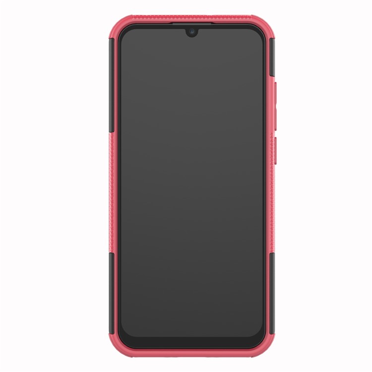 Anti-slip PC + TPU Hybrid Case with Kickstand for Huawei Honor 8A / Y6 (2019, with Fingerprint Sensor) / Y6 Prime (2019) - Rose-3