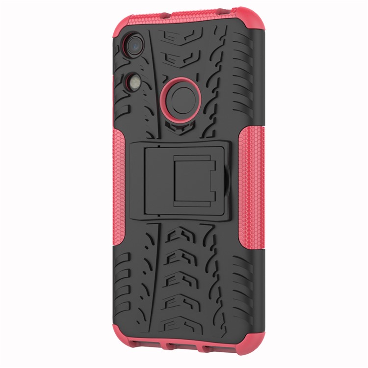 Anti-slip PC + TPU Hybrid Case with Kickstand for Huawei Honor 8A / Y6 (2019, with Fingerprint Sensor) / Y6 Prime (2019) - Rose-7