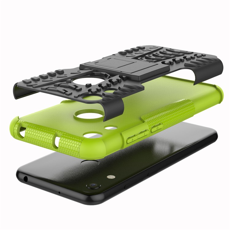 Anti-slip PC + TPU Hybrid Case with Kickstand for Huawei Honor 8A / Y6 (2019, with Fingerprint Sensor) / Y6 Prime (2019) - Green-5