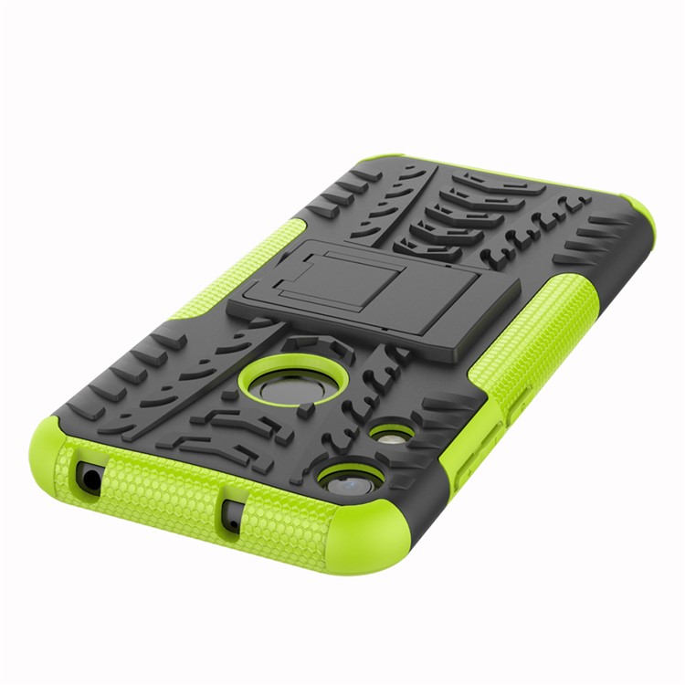 Anti-slip PC + TPU Hybrid Case with Kickstand for Huawei Honor 8A / Y6 (2019, with Fingerprint Sensor) / Y6 Prime (2019) - Green-6