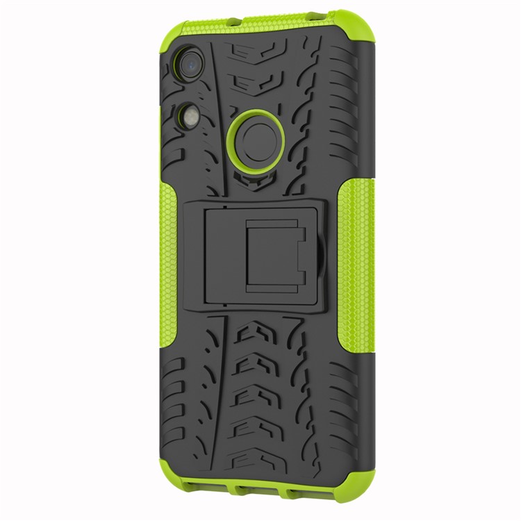Anti-slip PC + TPU Hybrid Case with Kickstand for Huawei Honor 8A / Y6 (2019, with Fingerprint Sensor) / Y6 Prime (2019) - Green-7