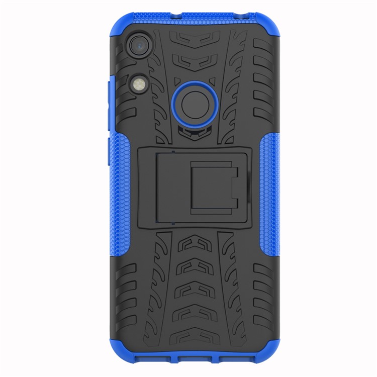 Caso Híbrido Anti-slip PC + TPU Com Kickstand Para Huawei Honor 8a / Y6 (2019, Com Sensor de Impressão Digital) / Y6 Prime (2019) - Azul-2