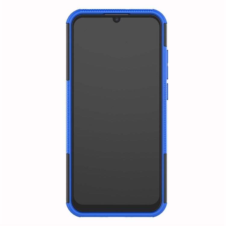 Caso Híbrido Anti-slip PC + TPU Com Kickstand Para Huawei Honor 8a / Y6 (2019, Com Sensor de Impressão Digital) / Y6 Prime (2019) - Azul-3