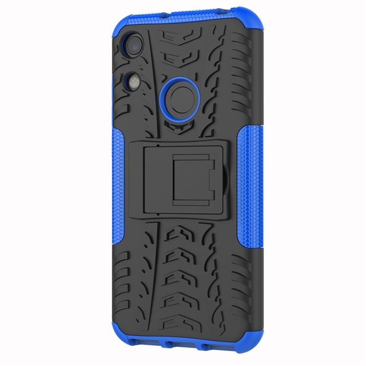 Anti-slip PC + TPU Hybrid Case with Kickstand for Huawei Honor 8A / Y6 (2019, with Fingerprint Sensor) / Y6 Prime (2019) - Blue-7