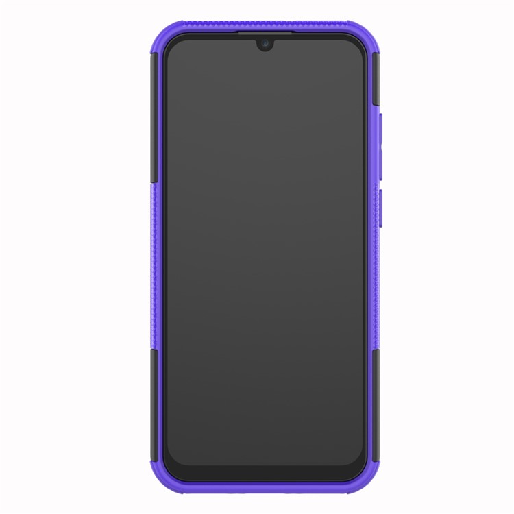 Anti-slip PC + TPU Hybrid Case with Kickstand for Huawei Honor 8A / Y6 (2019, with Fingerprint Sensor) / Y6 Prime (2019) - Purple-3
