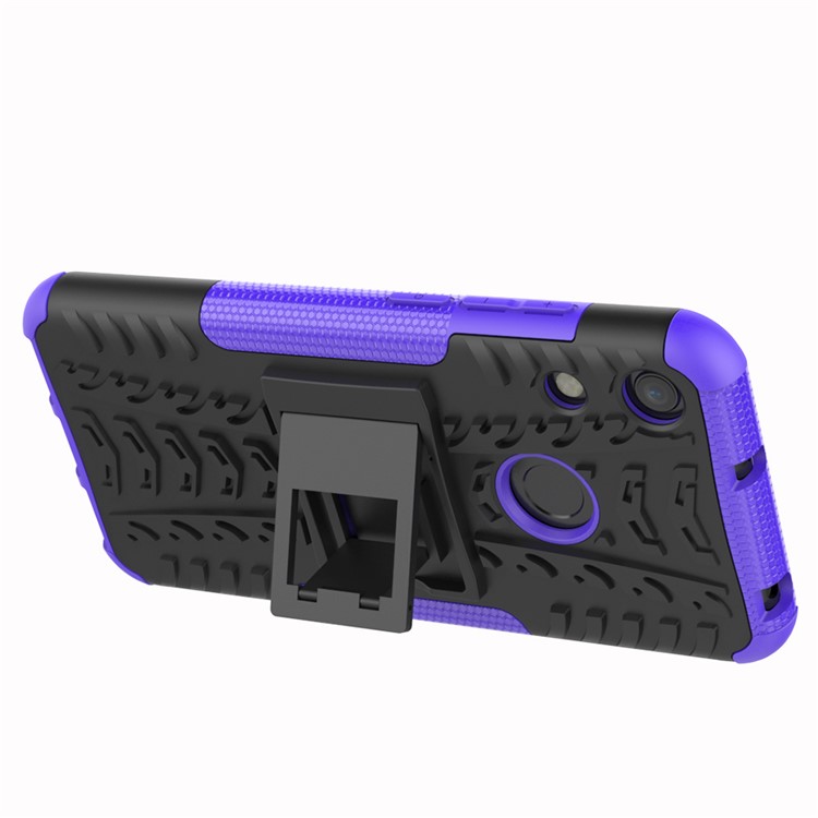 Anti-slip PC + TPU Hybrid Case with Kickstand for Huawei Honor 8A / Y6 (2019, with Fingerprint Sensor) / Y6 Prime (2019) - Purple-4