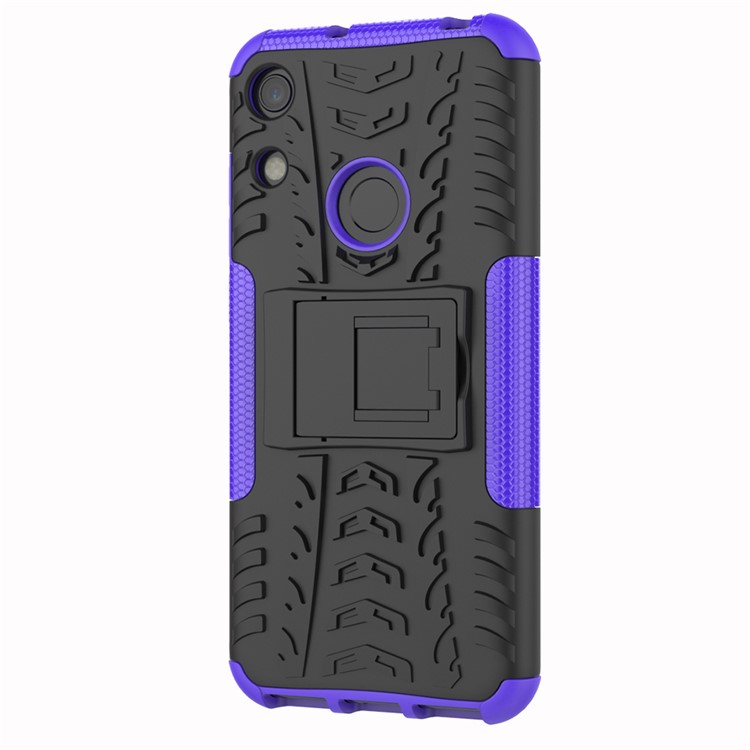 Anti-slip PC + TPU Hybrid Case with Kickstand for Huawei Honor 8A / Y6 (2019, with Fingerprint Sensor) / Y6 Prime (2019) - Purple-6