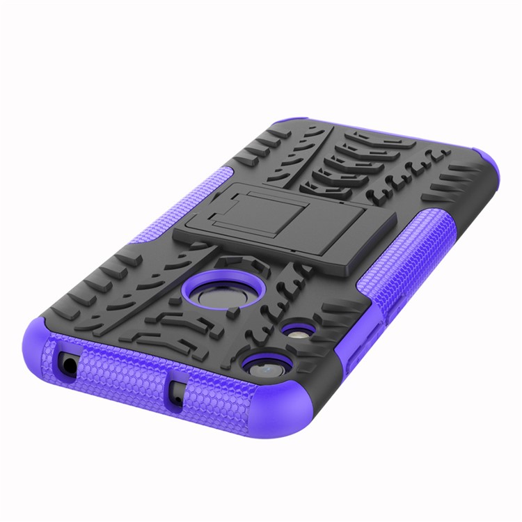 Anti-slip PC + TPU Hybrid Case with Kickstand for Huawei Honor 8A / Y6 (2019, with Fingerprint Sensor) / Y6 Prime (2019) - Purple-7
