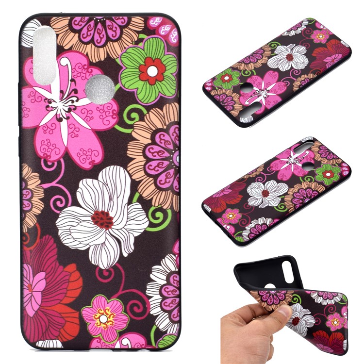Pattern Printing Soft TPU Mobile Cover for Huawei Honor 8A - Beautiful Flowers-1