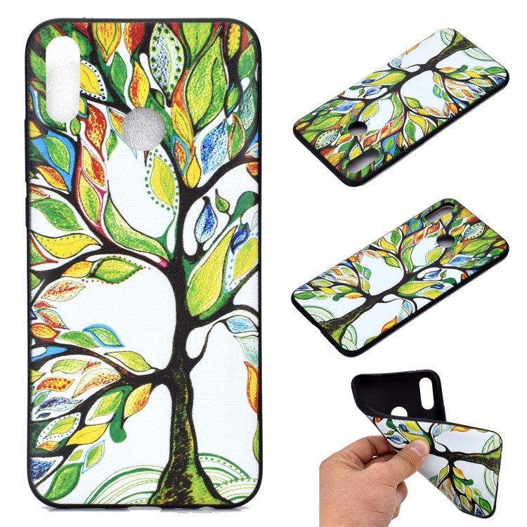 Pattern Printing Soft TPU Mobile Cover for Huawei Honor 8A - Colorized Tree-1