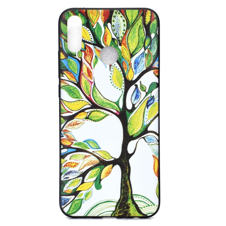 Pattern Printing Soft TPU Mobile Cover for Huawei Honor 8A - Colorized Tree-2