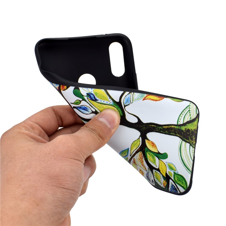 Pattern Printing Soft TPU Mobile Cover for Huawei Honor 8A - Colorized Tree-5