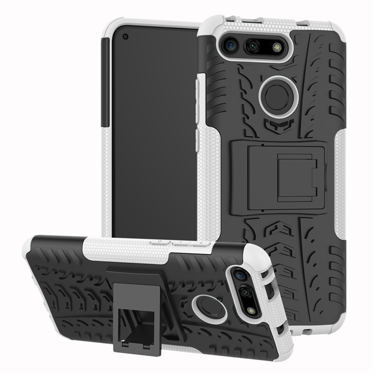 Anti-slip PC + TPU Hybrid Case with Kickstand for Huawei Honor View 20 / V20 - White-1