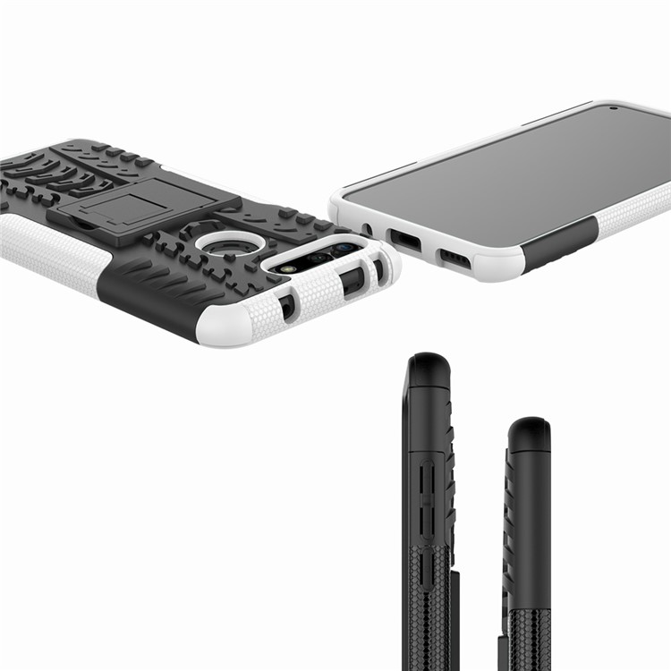 Anti-slip PC + TPU Hybrid Case with Kickstand for Huawei Honor View 20 / V20 - White-3