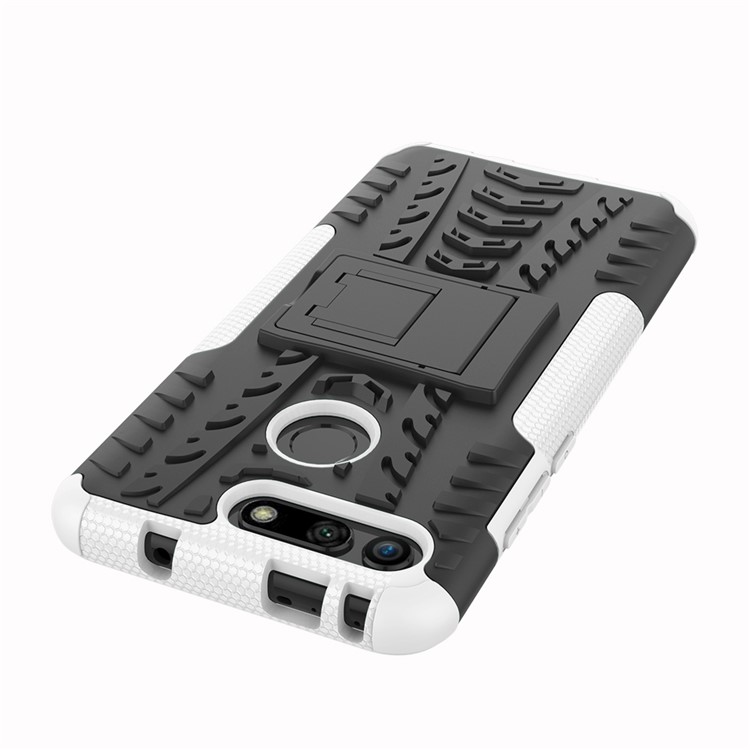 Anti-slip PC + TPU Hybrid Case with Kickstand for Huawei Honor View 20 / V20 - White-4