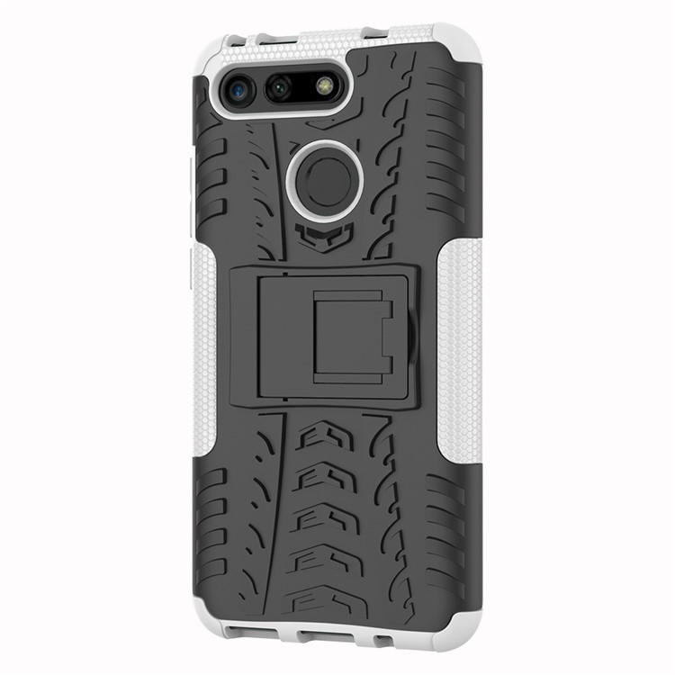 Anti-slip PC + TPU Hybrid Case with Kickstand for Huawei Honor View 20 / V20 - White-5