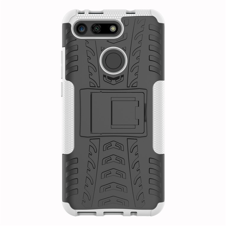 Anti-slip PC + TPU Hybrid Case with Kickstand for Huawei Honor View 20 / V20 - White-6