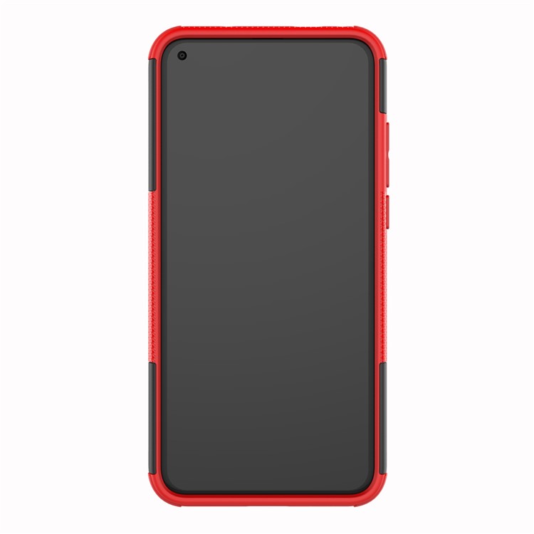 Anti-slip PC + TPU Hybrid Case with Kickstand for Huawei Honor View 20 / V20 - Red-6