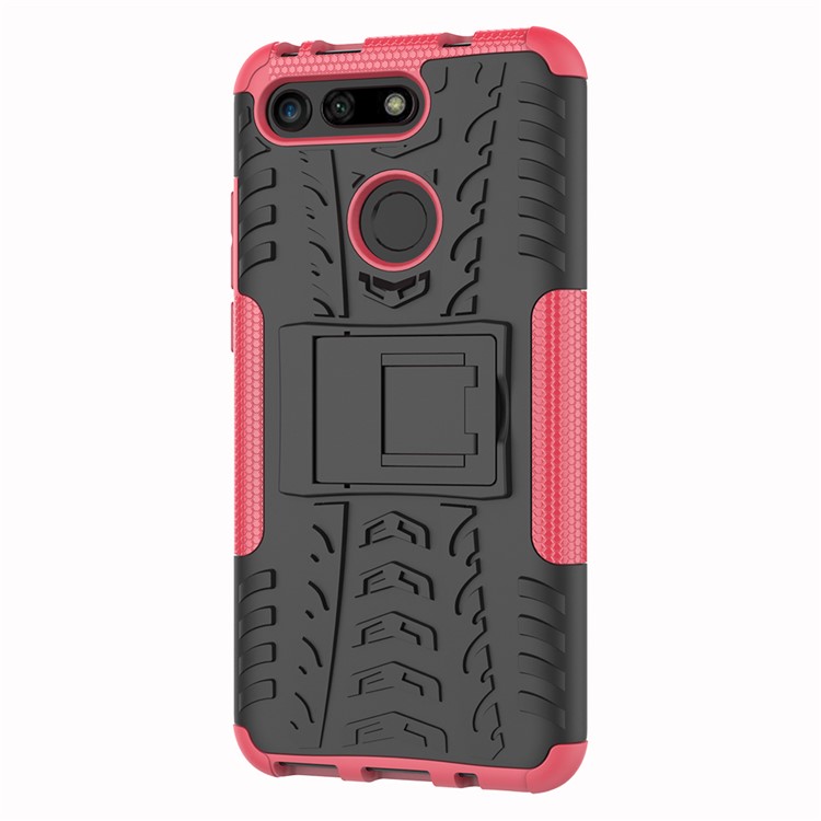 Anti-slip PC + TPU Hybrid Case with Kickstand for Huawei Honor View 20 / V20 - Pink-4