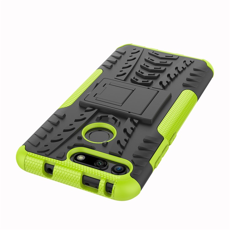 Anti-slip PC + TPU Hybrid Case with Kickstand for Huawei Honor View 20 / V20 - Green-3