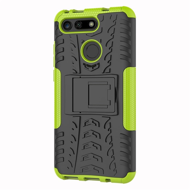Anti-slip PC + TPU Hybrid Case with Kickstand for Huawei Honor View 20 / V20 - Green-4