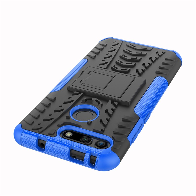 Anti-slip PC + TPU Hybrid Case with Kickstand for Huawei Honor View 20 / V20 - Blue-3