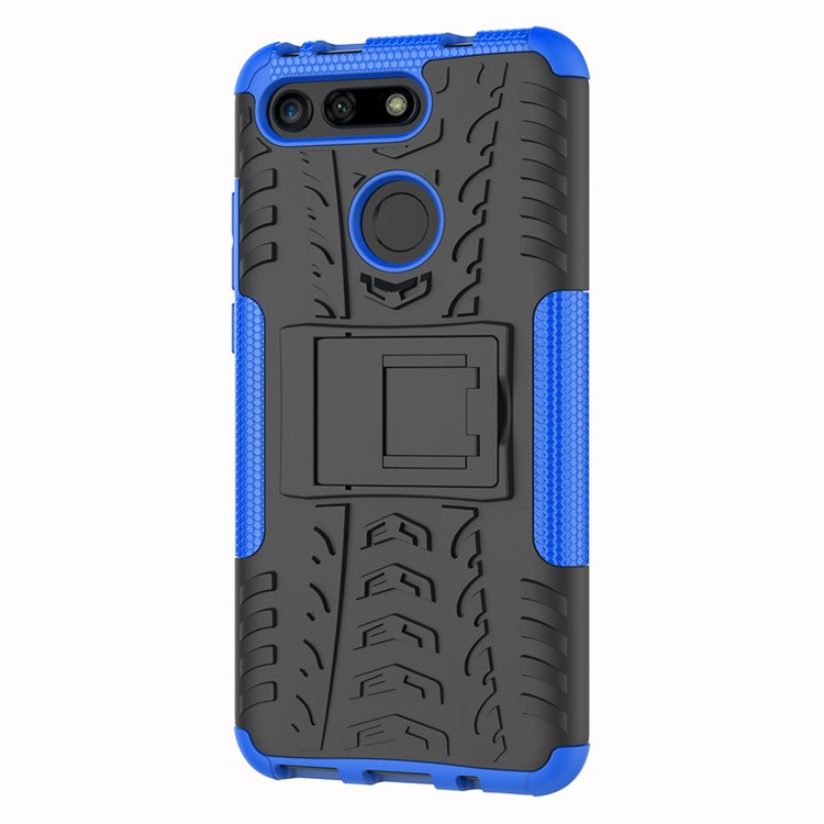 Anti-slip PC + TPU Hybrid Case with Kickstand for Huawei Honor View 20 / V20 - Blue-4