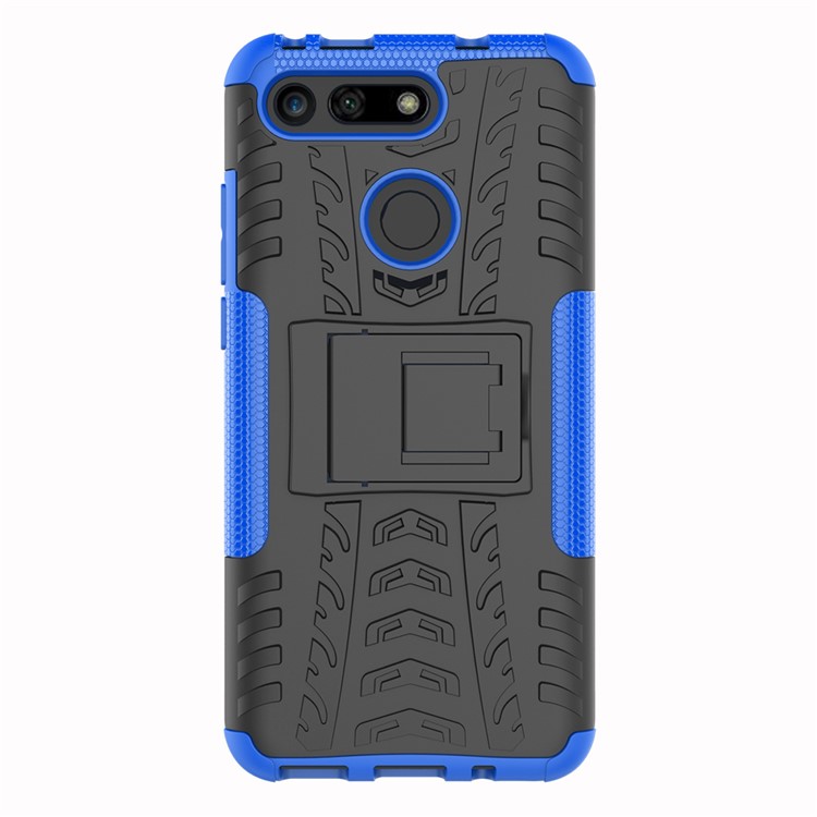 Anti-slip PC + TPU Hybrid Case with Kickstand for Huawei Honor View 20 / V20 - Blue-5