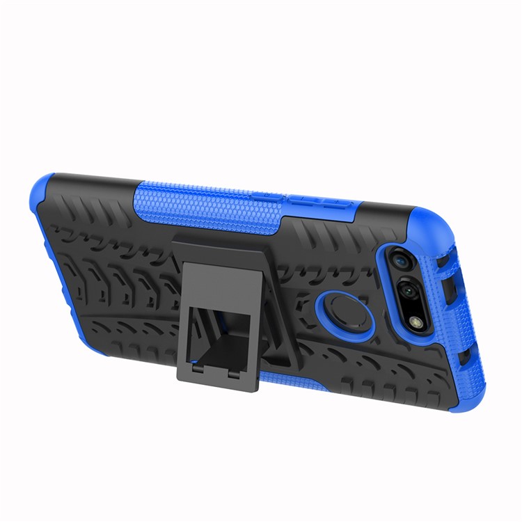 Anti-slip PC + TPU Hybrid Case with Kickstand for Huawei Honor View 20 / V20 - Blue-7