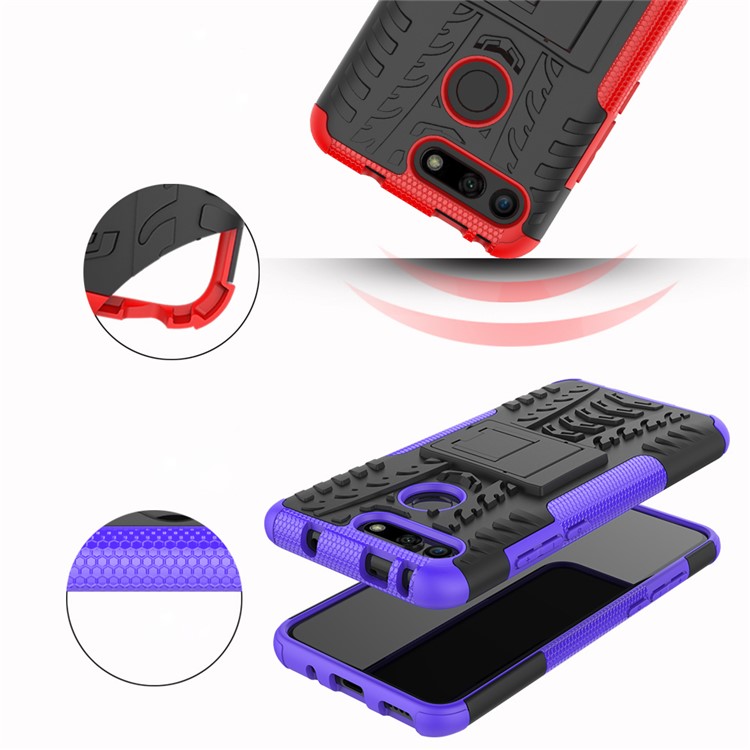 Anti-slip PC + TPU Hybrid Case with Kickstand for Huawei Honor View 20 / V20 - Purple-3