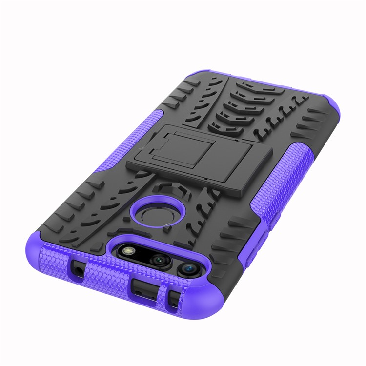 Anti-slip PC + TPU Hybrid Case with Kickstand for Huawei Honor View 20 / V20 - Purple-4