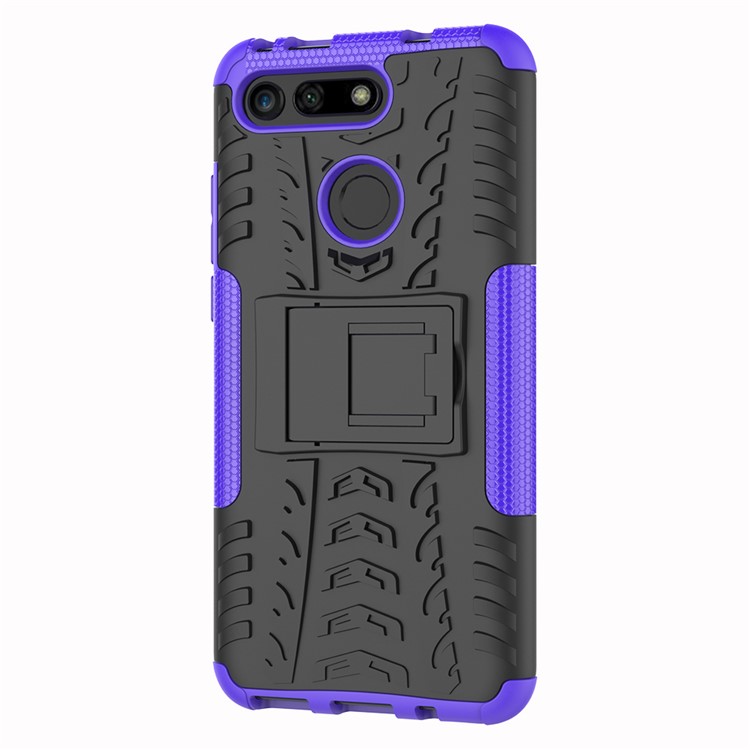 Anti-slip PC + TPU Hybrid Case with Kickstand for Huawei Honor View 20 / V20 - Purple-5