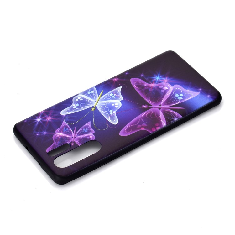Pattern Printing Flexible TPU Gel Protection Cover for Huawei P30 Pro - Translucent Butterflies-4