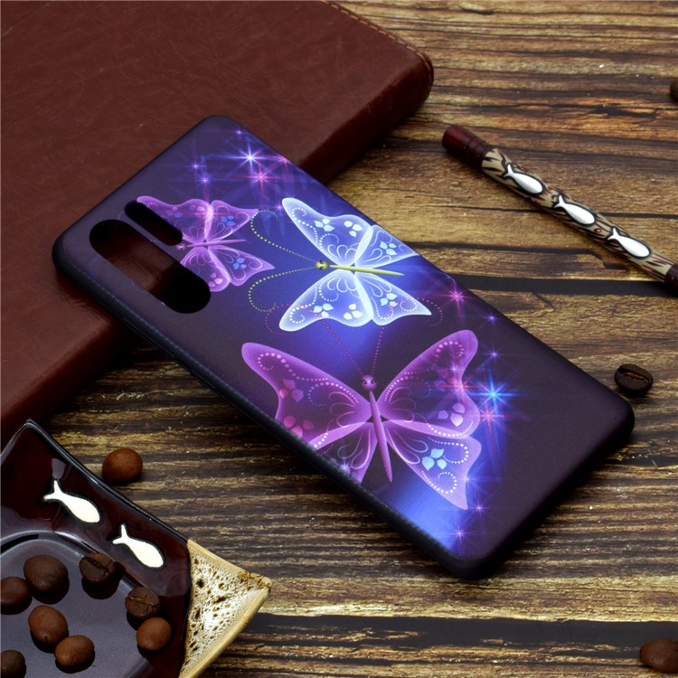 Pattern Printing Flexible TPU Gel Protection Cover for Huawei P30 Pro - Translucent Butterflies-6