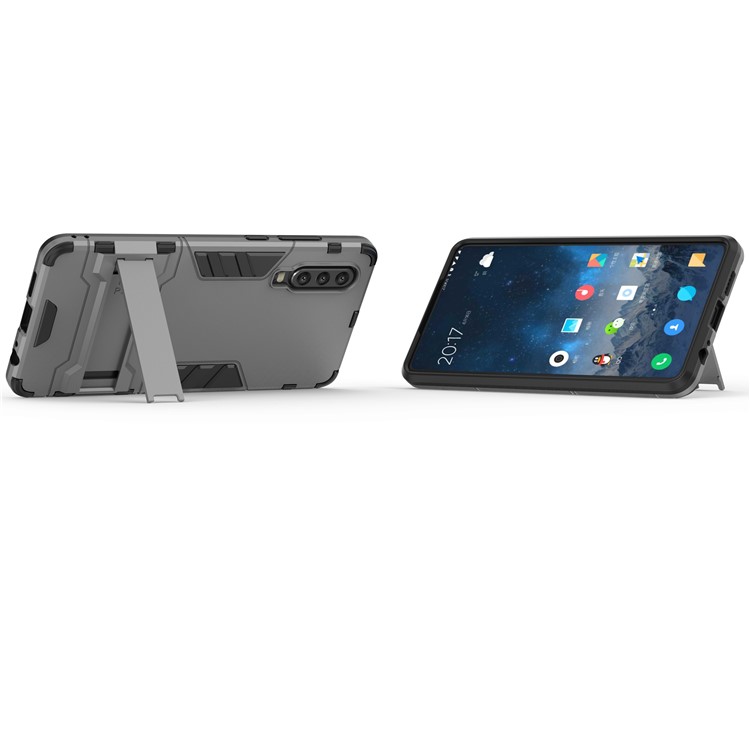 Plastic + TPU Hybrid Case with Kickstand for Huawei P30 - Grey-5
