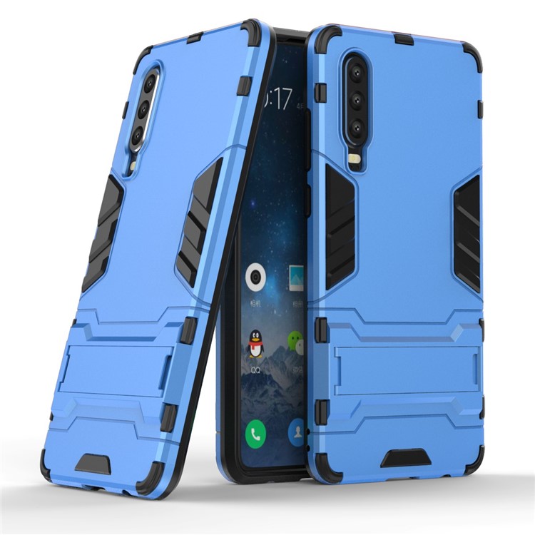 Plastic + TPU Hybrid Case with Kickstand for Huawei P30 - Baby Blue-1
