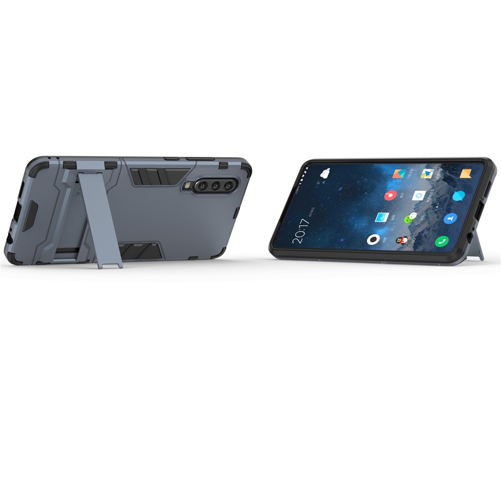 Plastic + TPU Hybrid Case with Kickstand for Huawei P30 - Dark Blue-5