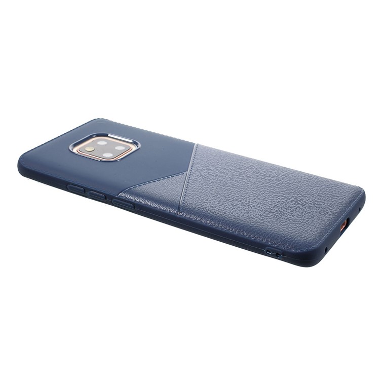 For Huawei Mate 20 Pro Litchi Grain TPU Mobile Back Case - Blue-4